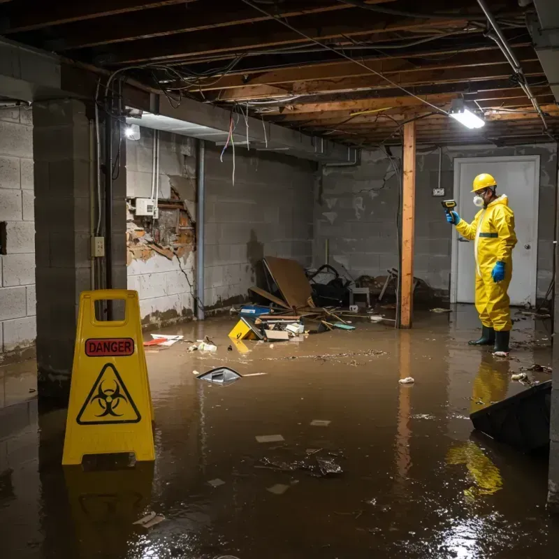 Flooded Basement Electrical Hazard in Ludlow, MA Property